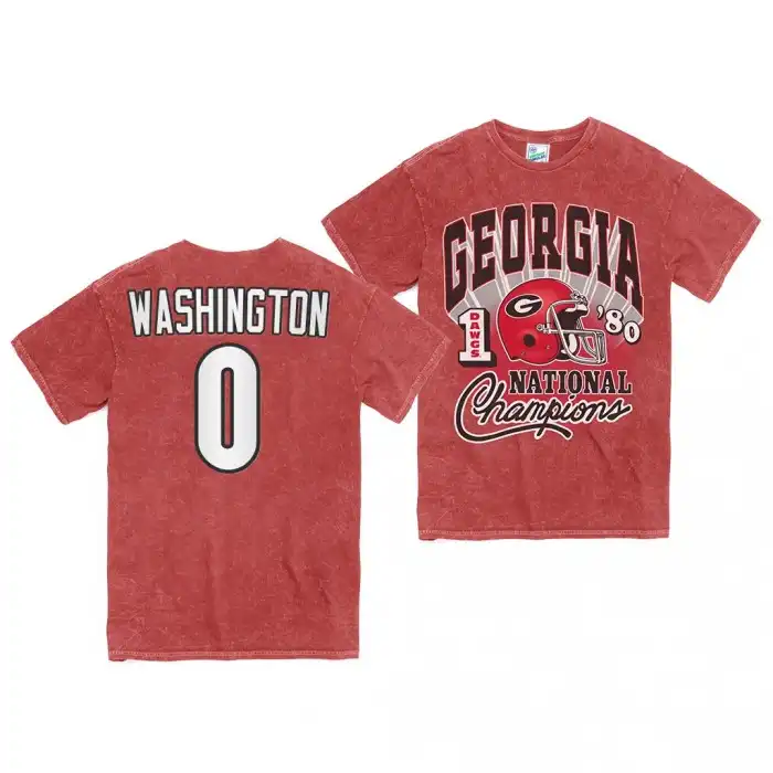 Men's Georgia Bulldogs #0 Darnell Washington 1980 National Champs Rocker Vintage Tubular College Red Football T-Shirt 2410NSAE5