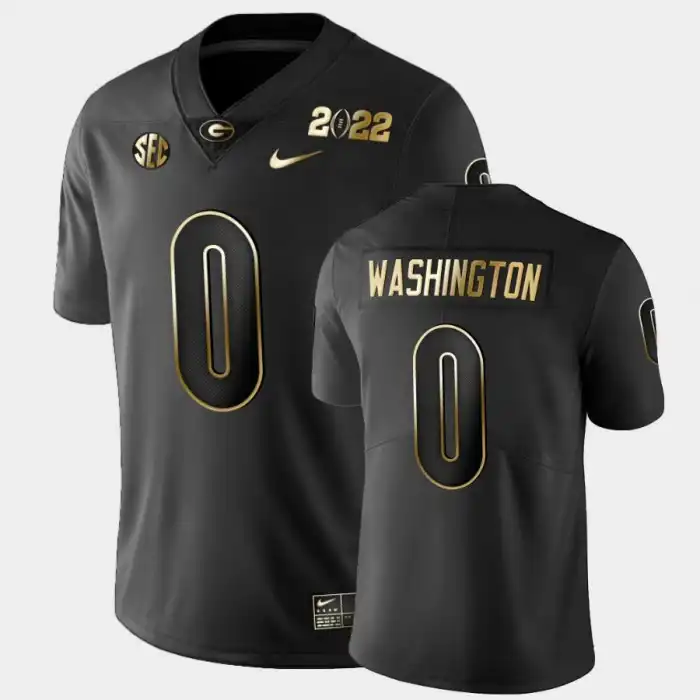 Men's Georgia Bulldogs #0 Darnell Washington 2021 National Champions College Golden Black Football Jersey 2410UGFH7