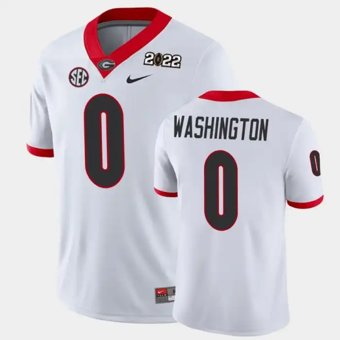 Men's Georgia Bulldogs #0 Darnell Washington 2021 National Champions White College Game Football Jersey 2410USPD1