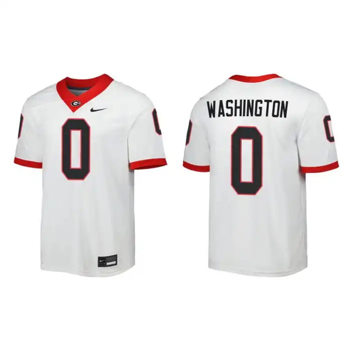 Men's Georgia Bulldogs #0 Darnell Washington Away White College Game Football Jersey 2410JZDA4