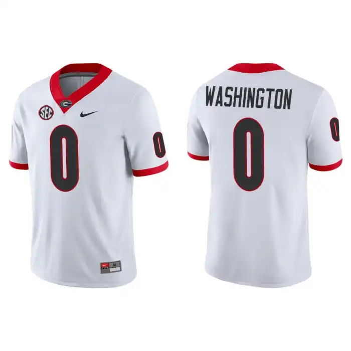 Men's Georgia Bulldogs #0 Darnell Washington Game College White Football Jersey 2410TLJE1