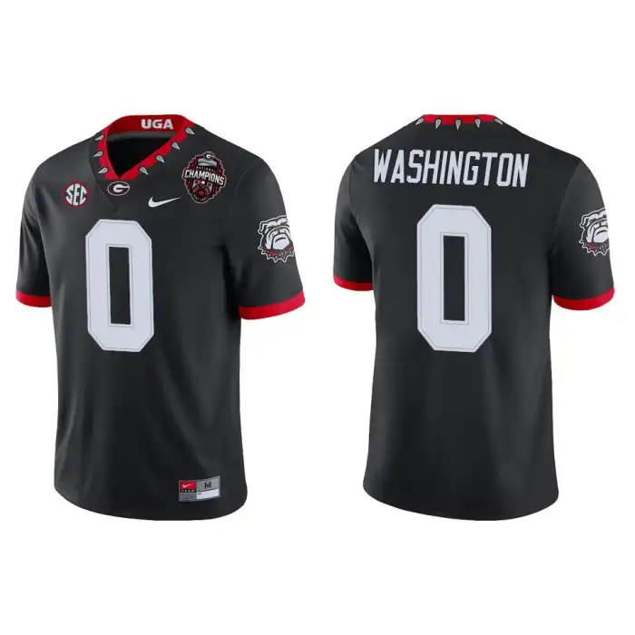 Men's Georgia Bulldogs #0 Darnell Washington Playoff Game College 2022 National Champions Black Football Jersey 2410PQCN7