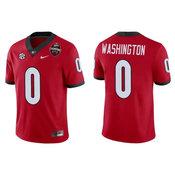 Men's Georgia Bulldogs #0 Darnell Washington Playoff Game College 2022 National Champions Red Football Jersey 2410EIAW7