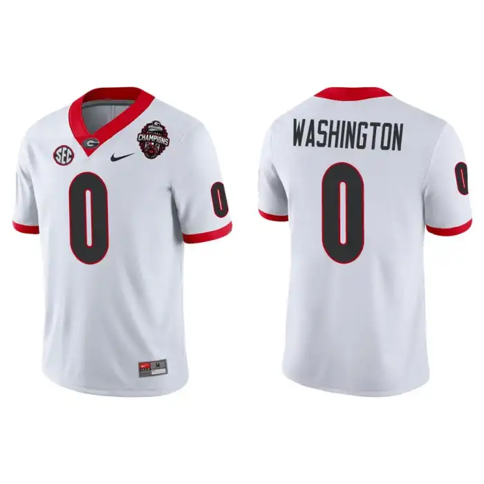 Men's Georgia Bulldogs #0 Darnell Washington Playoff Game College 2022 National Champions White Football Jersey 2410CPPV2