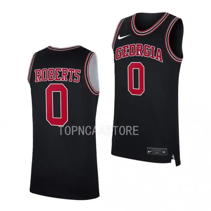 Men's Georgia Bulldogs #0 Terry Roberts Throwback 2022-23 College Black Basketball Jersey 2410YHBO8