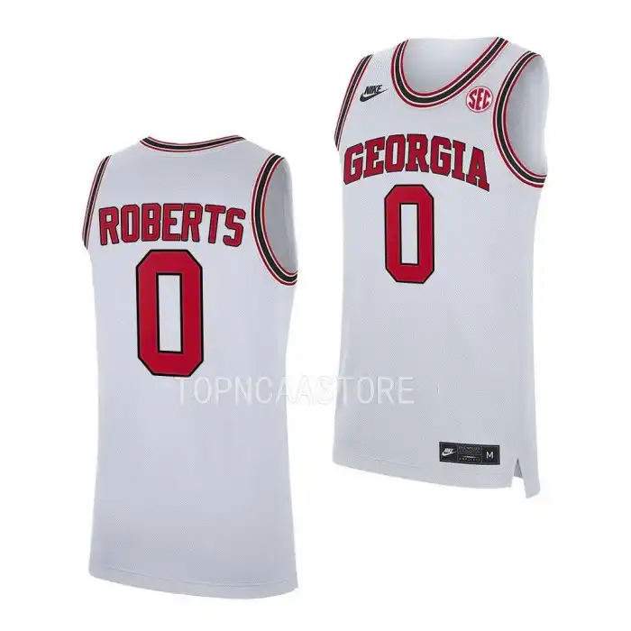 Men's Georgia Bulldogs #0 Terry Roberts White 2022-23 College Home Replica Basketball Jersey 2410NEVR5