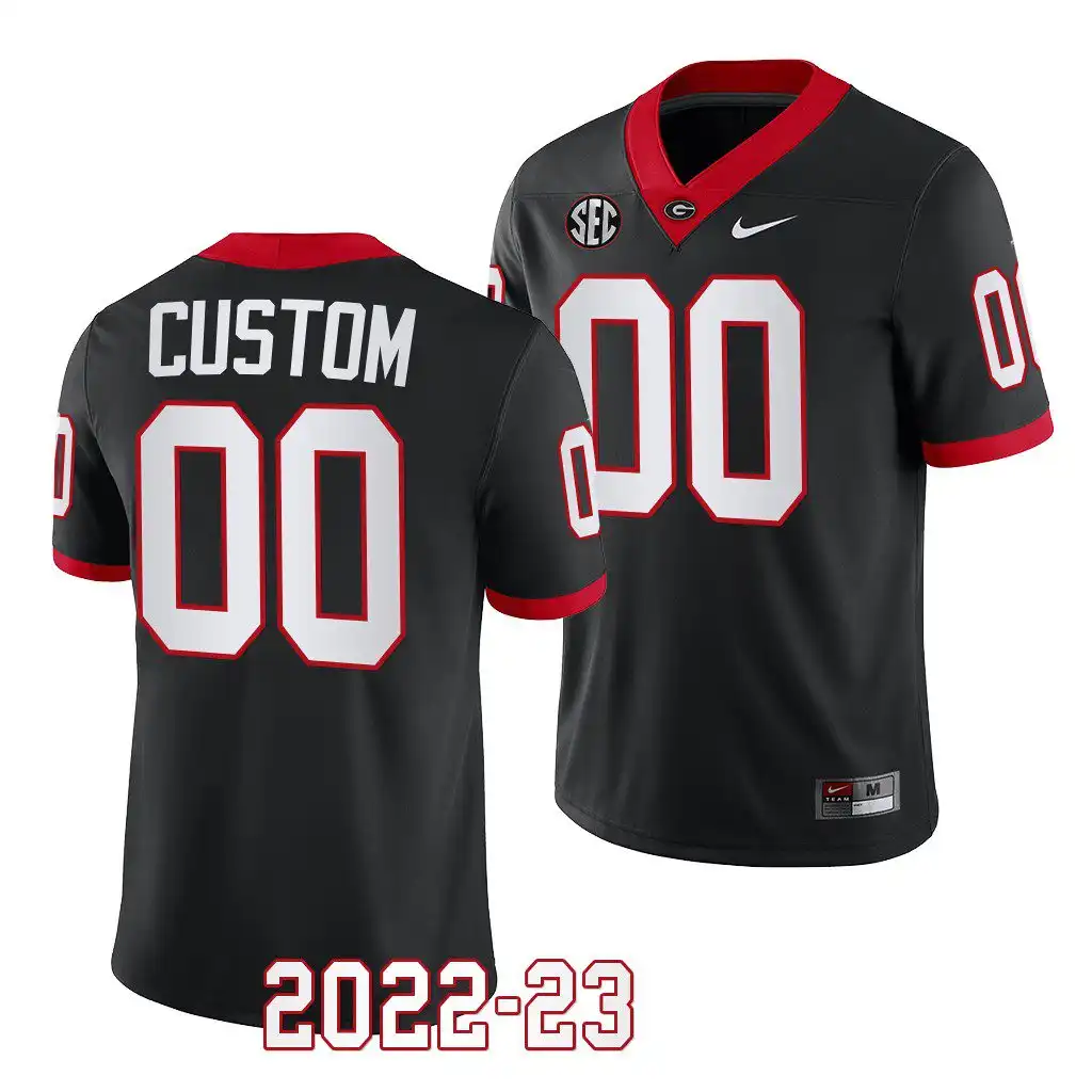 Men's Georgia Bulldogs #00 Custom 2022-23 Alternate College Black Football Jersey 2410RWUN0