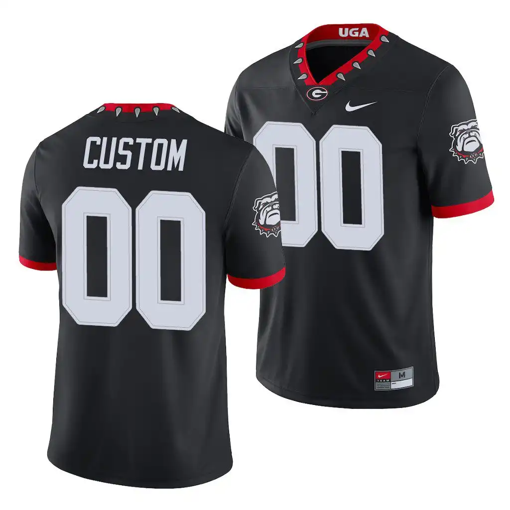 Men's Georgia Bulldogs #00 Custom Black Game College Alternate Football Jersey 2410XTFN8