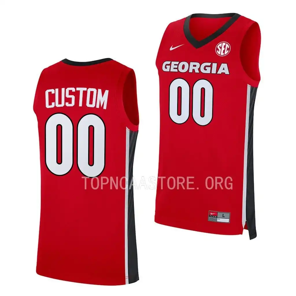 Men's Georgia Bulldogs #00 Custom Red 2022-23 College Replica Away Basketball Jersey 2410HUXF1