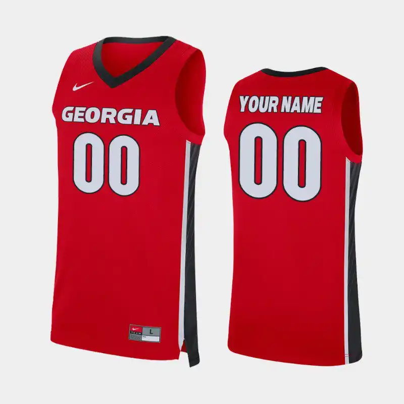 Men's Georgia Bulldogs #00 Custom Red Replica College 2019-20 Basketball Jersey 2410MNVX0