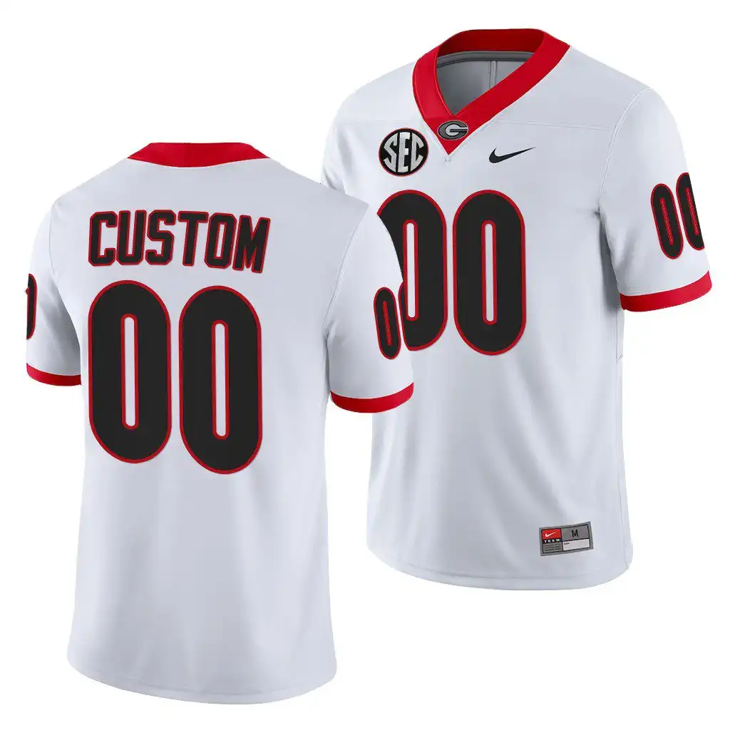 Men's Georgia Bulldogs #00 Custom White Game College 2021-22 Football Jersey 2410QGMK5