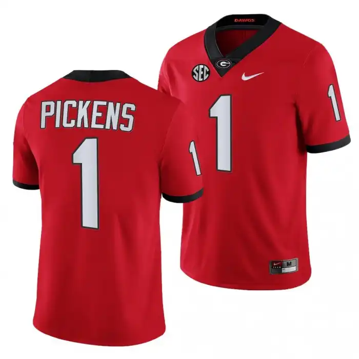 Men's Georgia Bulldogs #1 George Pickens Red College Football Jersey 2410KKTD2