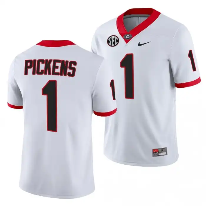 Men's Georgia Bulldogs #1 George Pickens White College 1 Football Jersey 2410AGDZ4