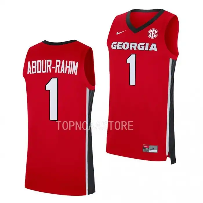 Men's Georgia Bulldogs #1 Jabri Abdur-Rahim Red 2022-23 College Replica Away Basketball Jersey 2410ATII0