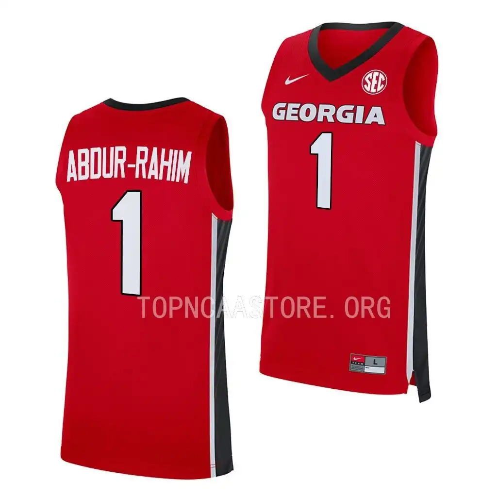 Men's Georgia Bulldogs #1 Jabri Abdur-Rahim Red 2022-23 College Replica Away Basketball Jersey 2410HHSO5