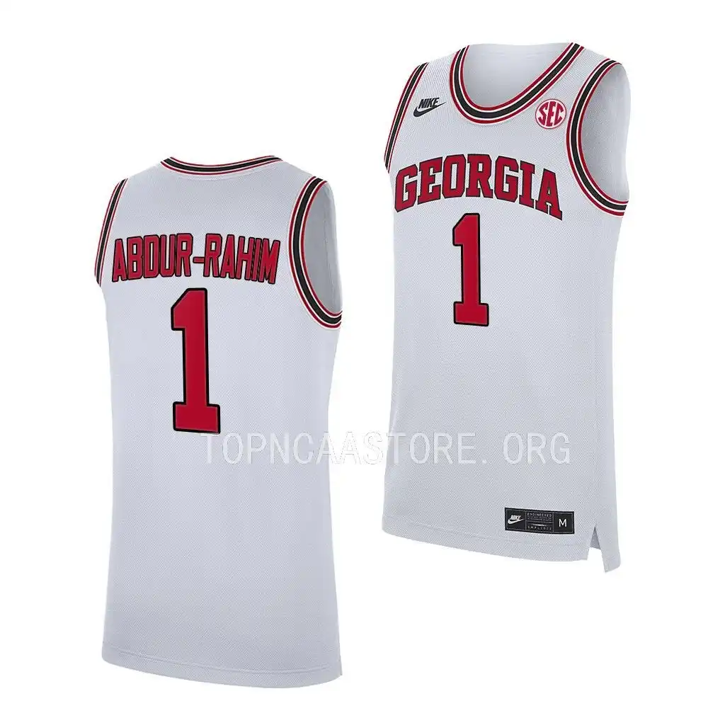 Men's Georgia Bulldogs #1 Jabri Abdur-Rahim White 2022-23 College Home Replica Basketball Jersey 2410VGHR0