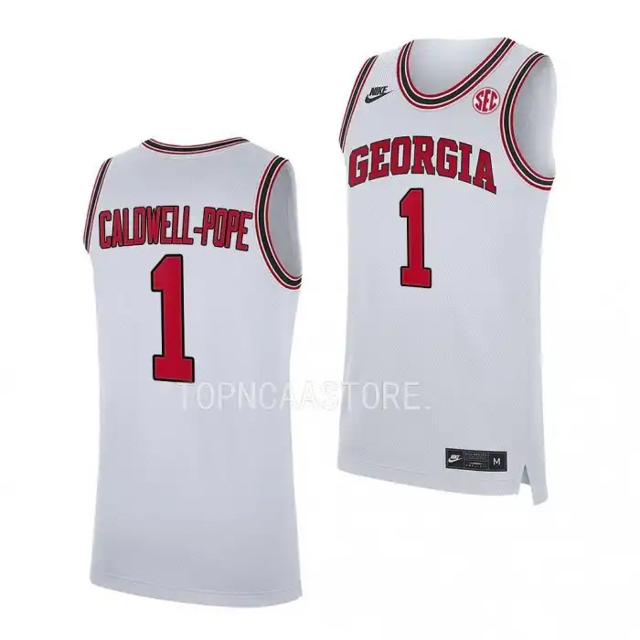 Men's Georgia Bulldogs #1 Kentavious Caldwell-Pope White Replica College Alumni Basketball Jersey 2410FNSH4