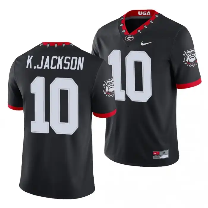 Men's Georgia Bulldogs #10 Kearis Jackson Alternate Black College Game Football Jersey 2410WGMT3