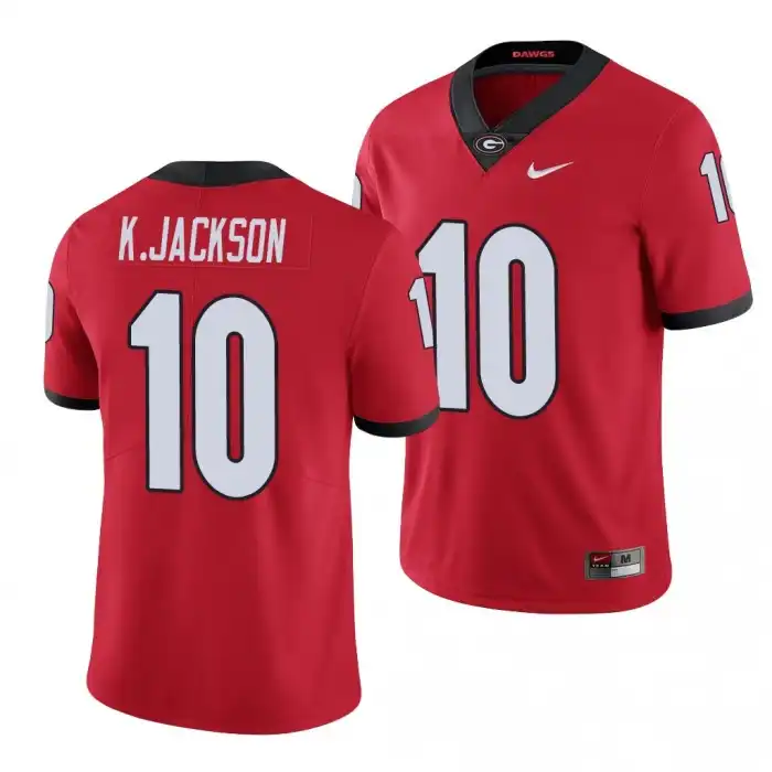 Men's Georgia Bulldogs #10 Kearis Jackson Limited College Red Football Jersey 2410JYNW1