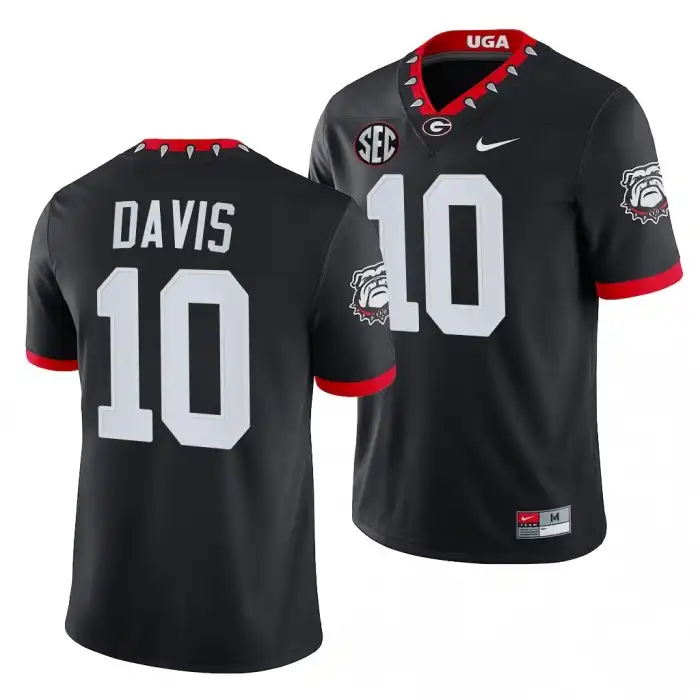 Men's Georgia Bulldogs #10 Thomas Davis Mascot NFL Black College 100th Anniversary Alumni Football Jersey 2410ACOP0