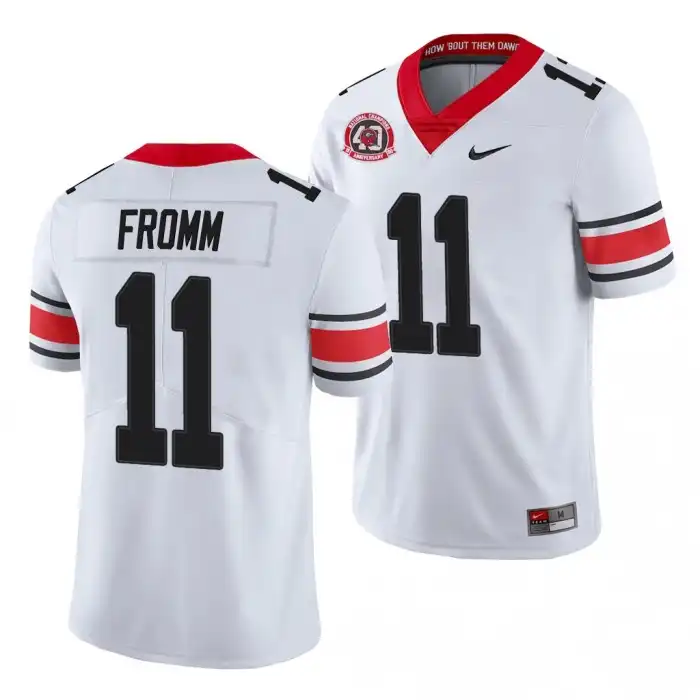 Men's Georgia Bulldogs #11 Jake Fromm 40th Anniversary White College Alternate Football Jersey 2410NPAA2