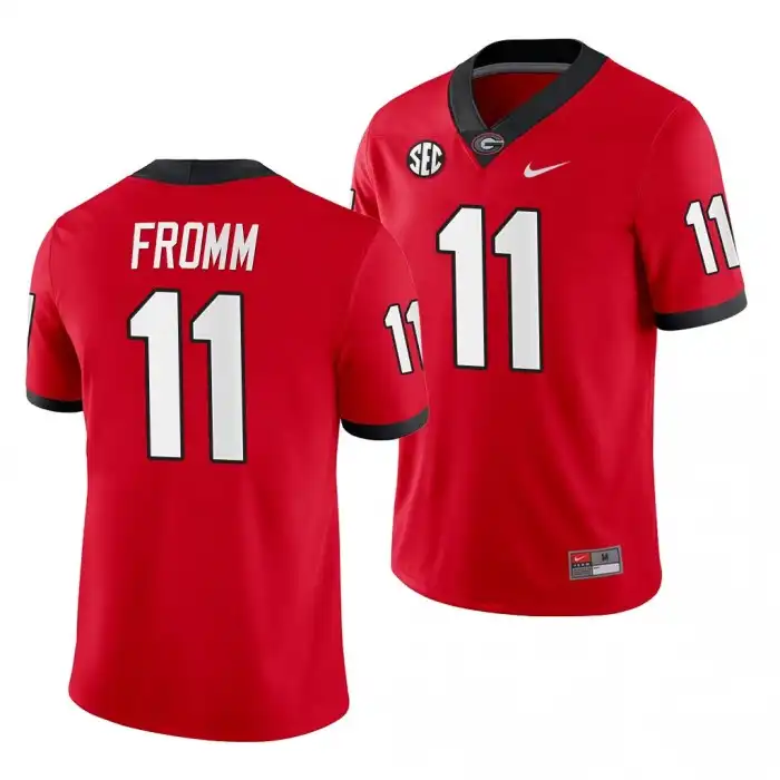 Men's Georgia Bulldogs #11 Jake Fromm Home Red College Game Football Jersey 2410XUTL3