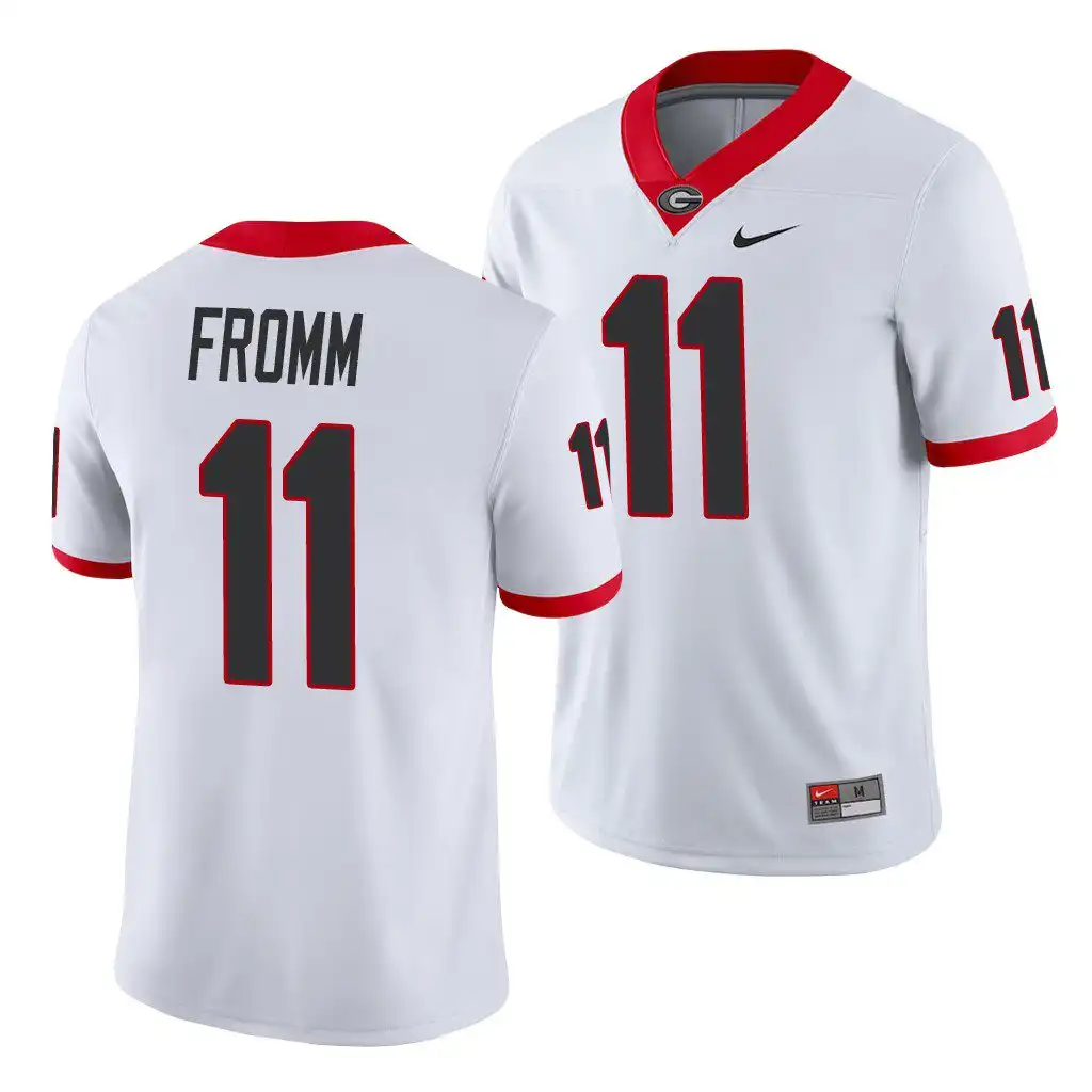 Men's Georgia Bulldogs #11 Jake Fromm White College Game Football Jersey 2410OWZH8