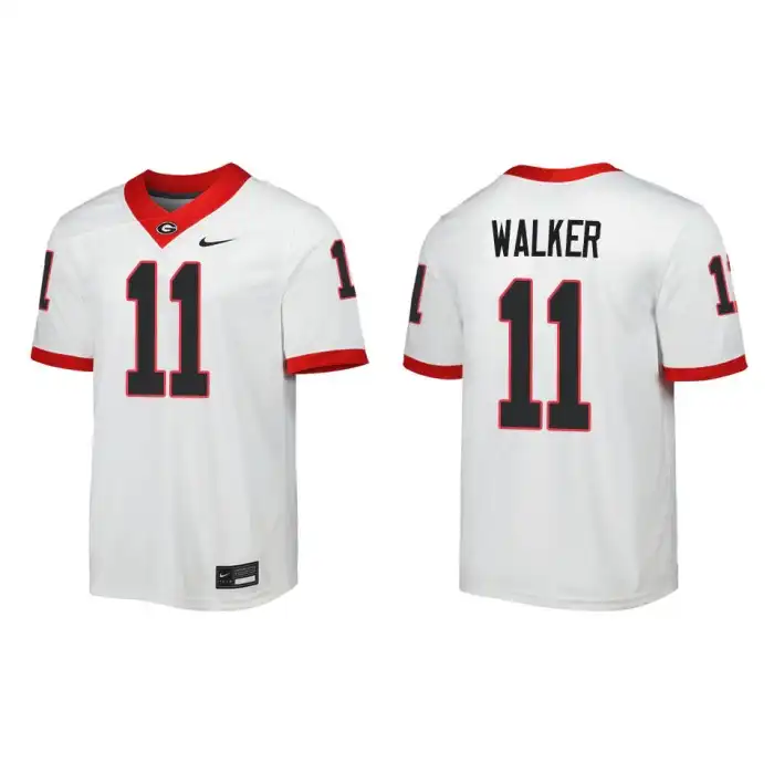 Men's Georgia Bulldogs #11 Jalon Walker Away White College Game Football Jersey 2410OXYD7