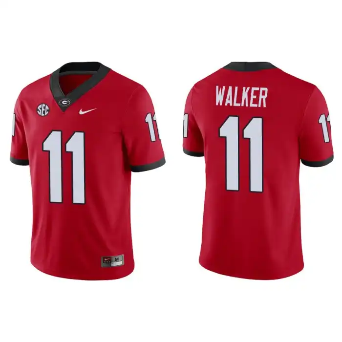 Men's Georgia Bulldogs #11 Jalon Walker Game College Red Football Jersey 2410RZQB3