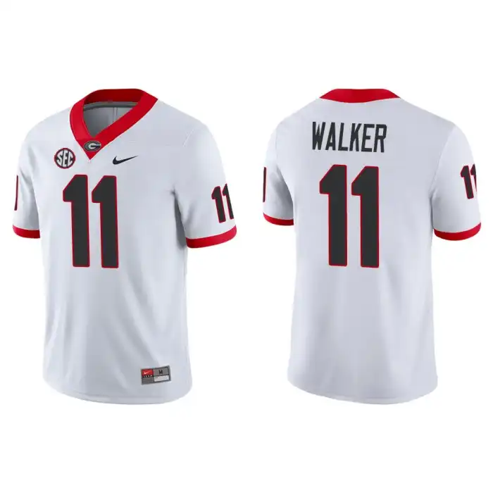 Men's Georgia Bulldogs #11 Jalon Walker Game College White Football Jersey 2410NYKK3