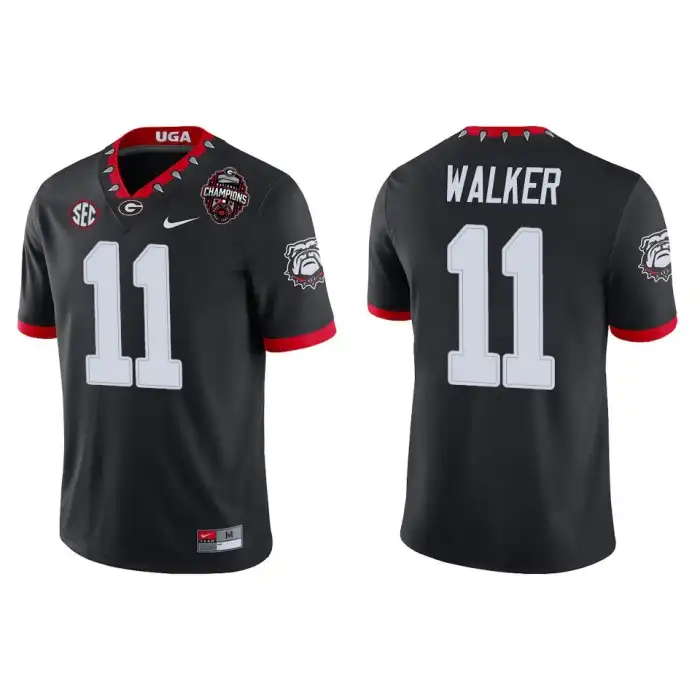 Men's Georgia Bulldogs #11 Jalon Walker Playoff Game College 2022 National Champions Black Football Jersey 2410WZBB0