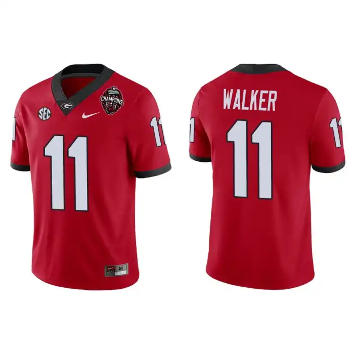 Men's Georgia Bulldogs #11 Jalon Walker Playoff Game College 2022 National Champions Red Football Jersey 2410ICZR4