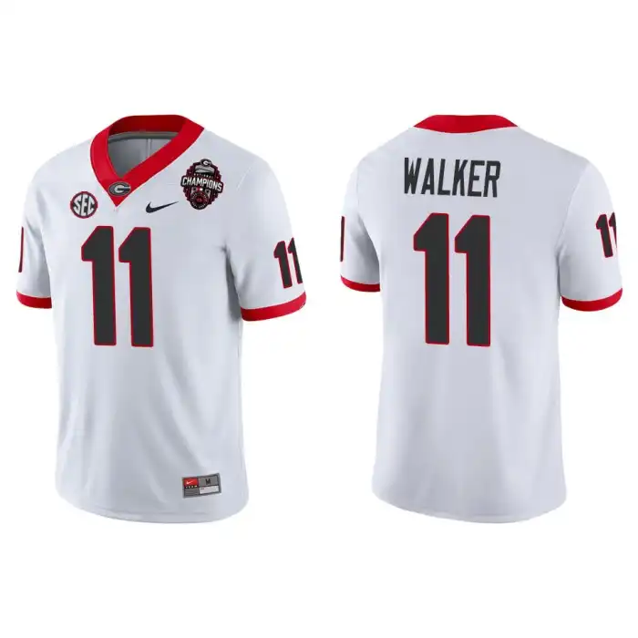 Men's Georgia Bulldogs #11 Jalon Walker Playoff Game College 2022 National Champions White Football Jersey 2410ESOQ6