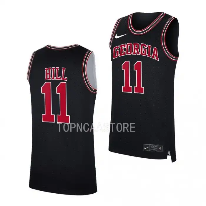 Men's Georgia Bulldogs #11 Justin Hill Throwback 2022-23 College Black Basketball Jersey 2410GERZ8