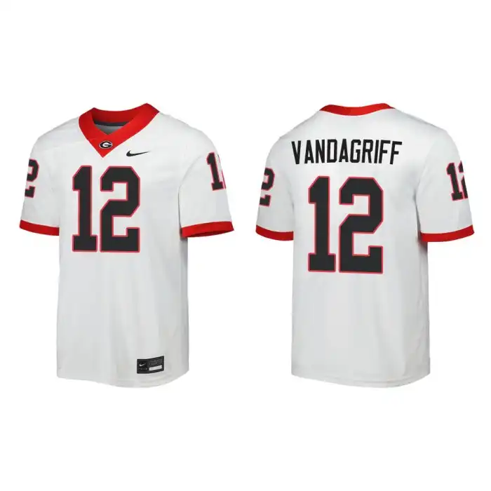 Men's Georgia Bulldogs #12 Brock Vandagriff Away White College Game Football Jersey 2410RCWK0