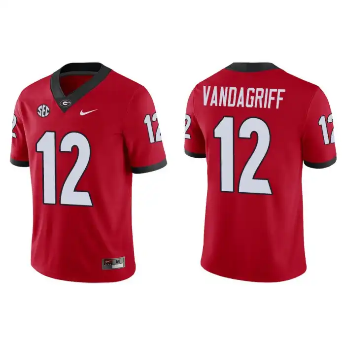 Men's Georgia Bulldogs #12 Brock Vandagriff Game College Red Football Jersey 2410QFXS3