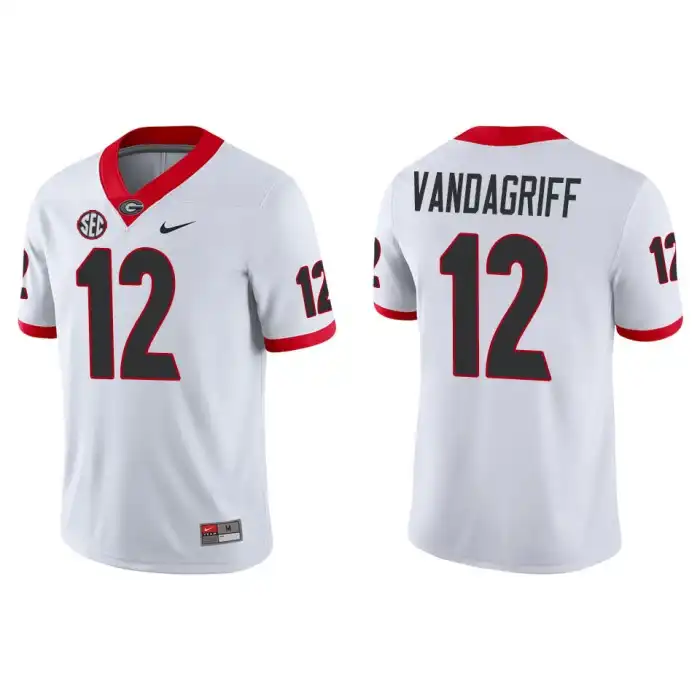 Men's Georgia Bulldogs #12 Brock Vandagriff Game College White Football Jersey 2410SAZY2