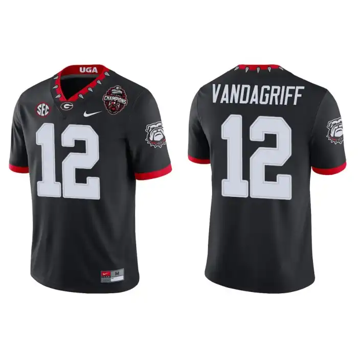 Men's Georgia Bulldogs #12 Brock Vandagriff Playoff Game College 2022 National Champions Black Football Jersey 2410UGTM0