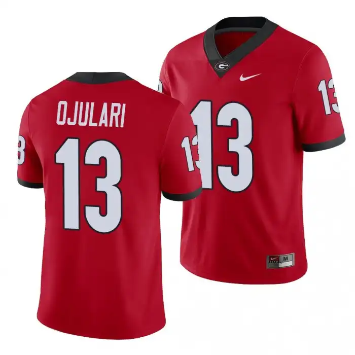 Men's Georgia Bulldogs #13 Azeez Ojulari Game College Red Football Jersey 2410MIGV3