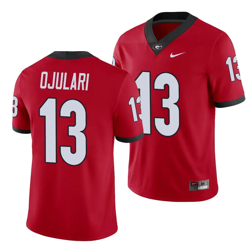 Men's Georgia Bulldogs #13 Azeez Ojulari Game College Red Football Jersey 2410PLRE6