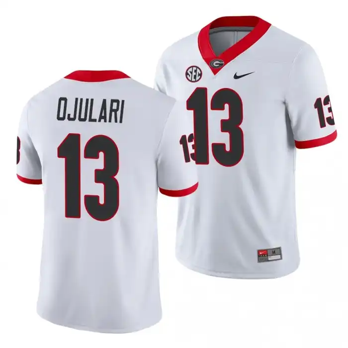 Men's Georgia Bulldogs #13 Azeez Ojulari Game College White Football Jersey 2410LZGD6