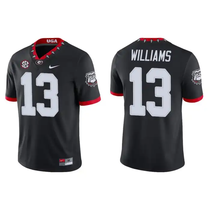 Men's Georgia Bulldogs #13 Mykel Williams Alternate Black College Game Football Jersey 2410UAIW6