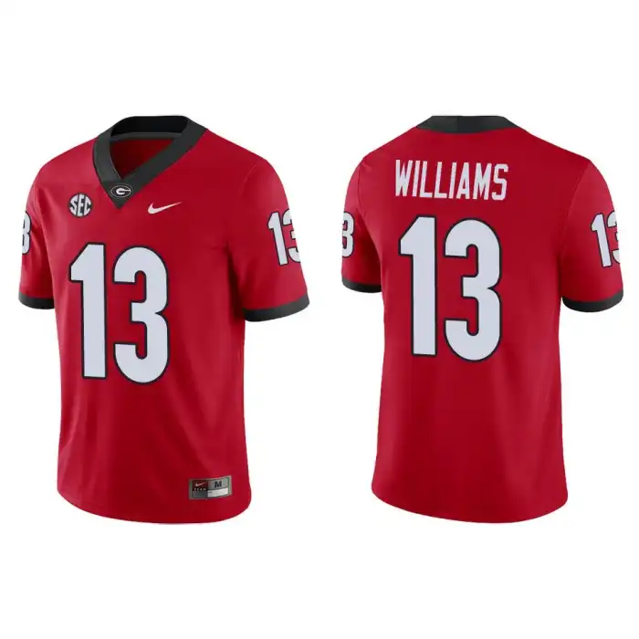 Men's Georgia Bulldogs #13 Mykel Williams Game College Red Football Jersey 2410BWAW2