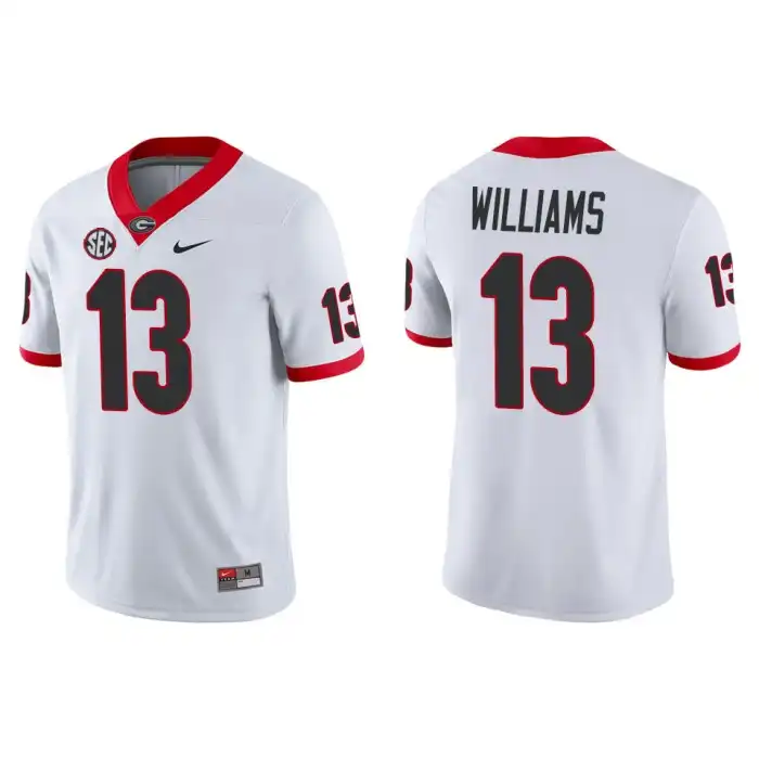 Men's Georgia Bulldogs #13 Mykel Williams Game College White Football Jersey 2410LMNU4