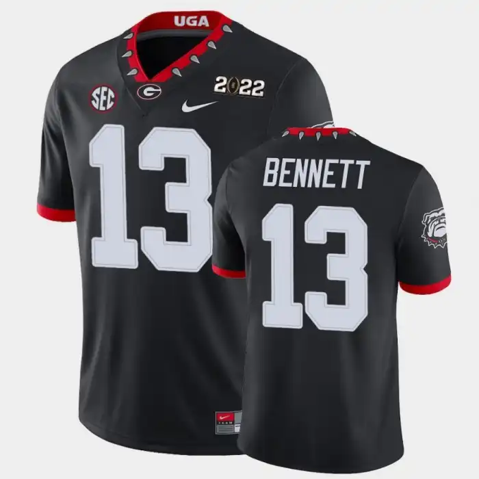 Men's Georgia Bulldogs #13 Stetson Bennett 2021 National Champions Black College Game Football Jersey 2410CAHN7