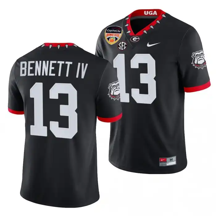 Men's Georgia Bulldogs #13 Stetson Bennett 2021 Orange Bowl Playoff College Black Football Jersey 2410YEYH5