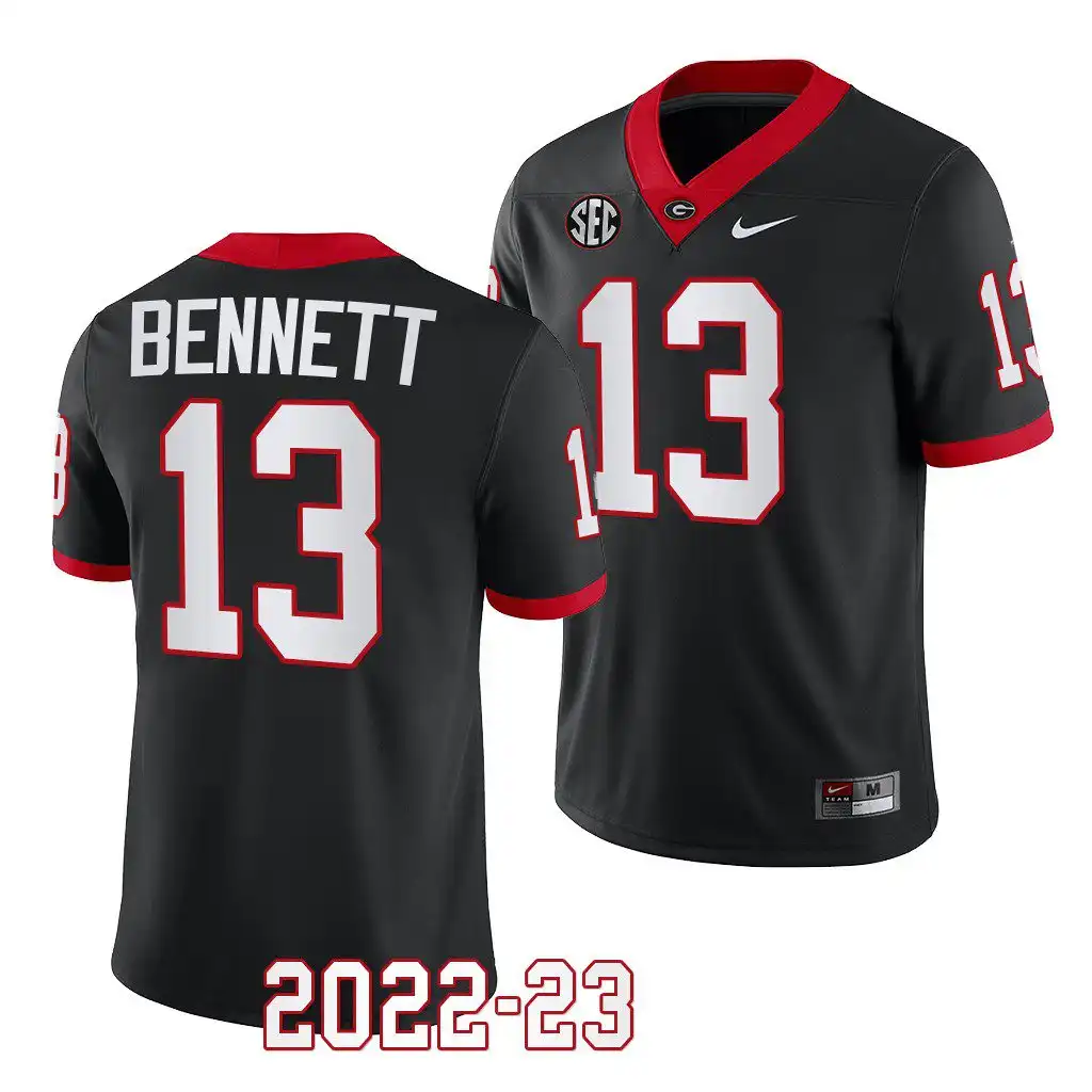 Men's Georgia Bulldogs #13 Stetson Bennett 2022-23 Alternate College Black Football Jersey 2410JFAD5