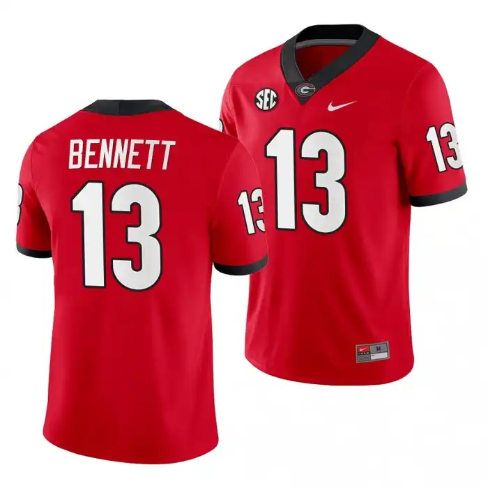 Men's Georgia Bulldogs #13 Stetson Bennett Home Red College Game Football Jersey 2410RXQN6