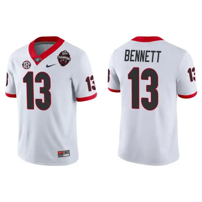 Men's Georgia Bulldogs #13 Stetson Bennett Playoff Game College 2022 National Champions White Football Jersey 2410ZWMJ1