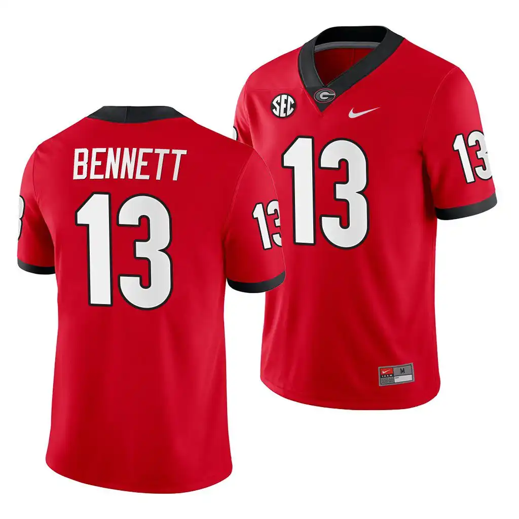 Men's Georgia Bulldogs #13 Stetson Bennett Red Game College Home Football Jersey 2410NYWK4